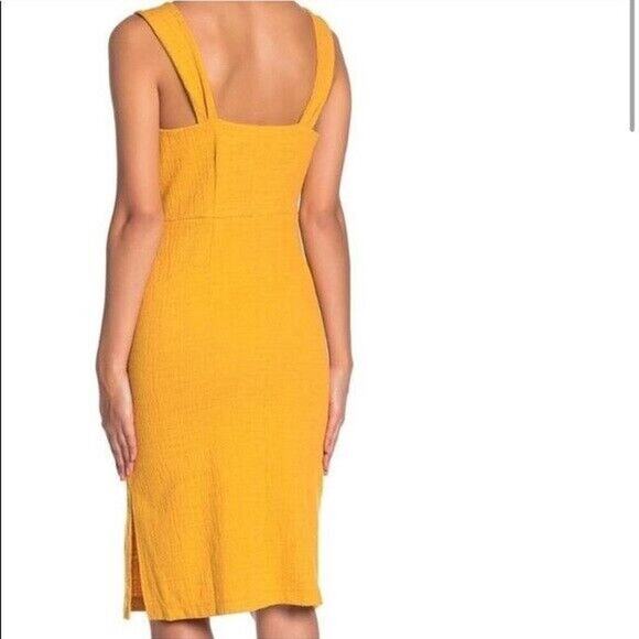 Madewell Dress Women's Plus Size 3XL Button-Front Tank Knee Length Mustard NEW - Picture 2 of 10